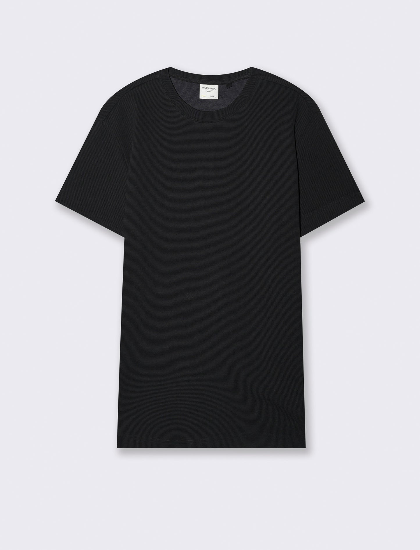 T-shirt struttura ottoman da uomo - Nero