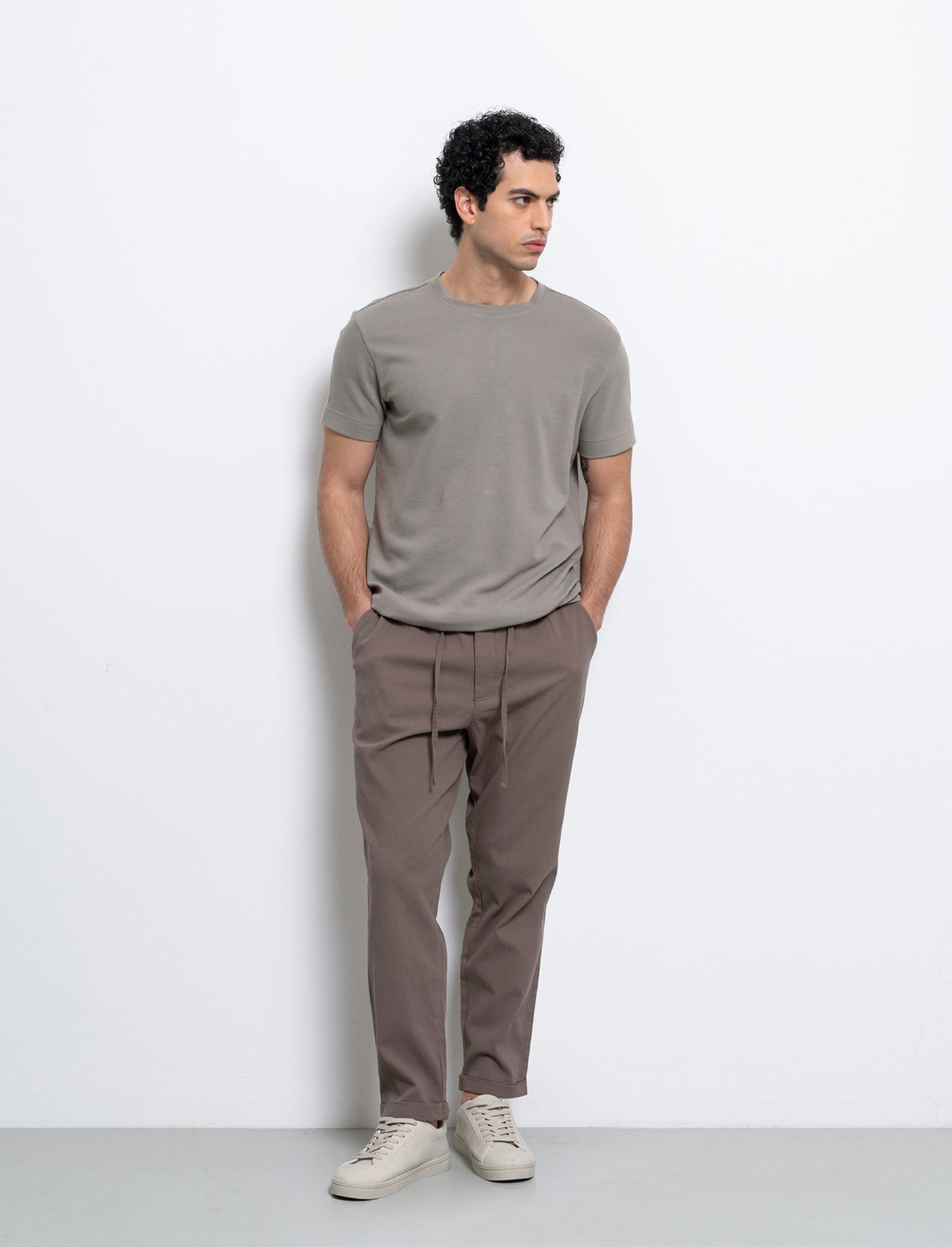 T-shirt struttura ottoman da uomo - Grigio