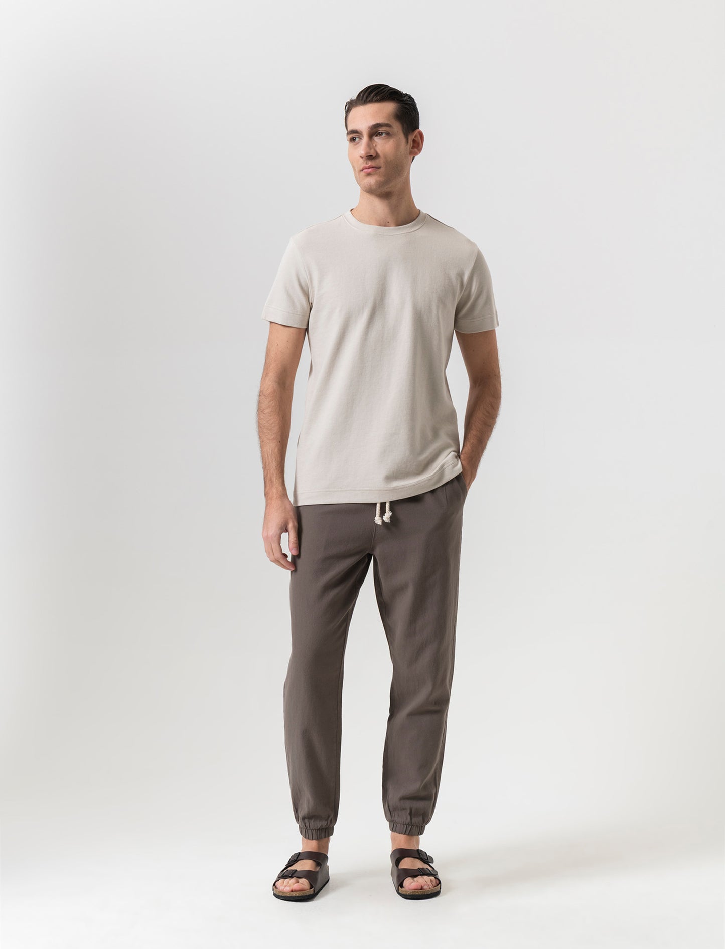 T-shirt struttura ottoman da uomo - Grigio ghiaccio