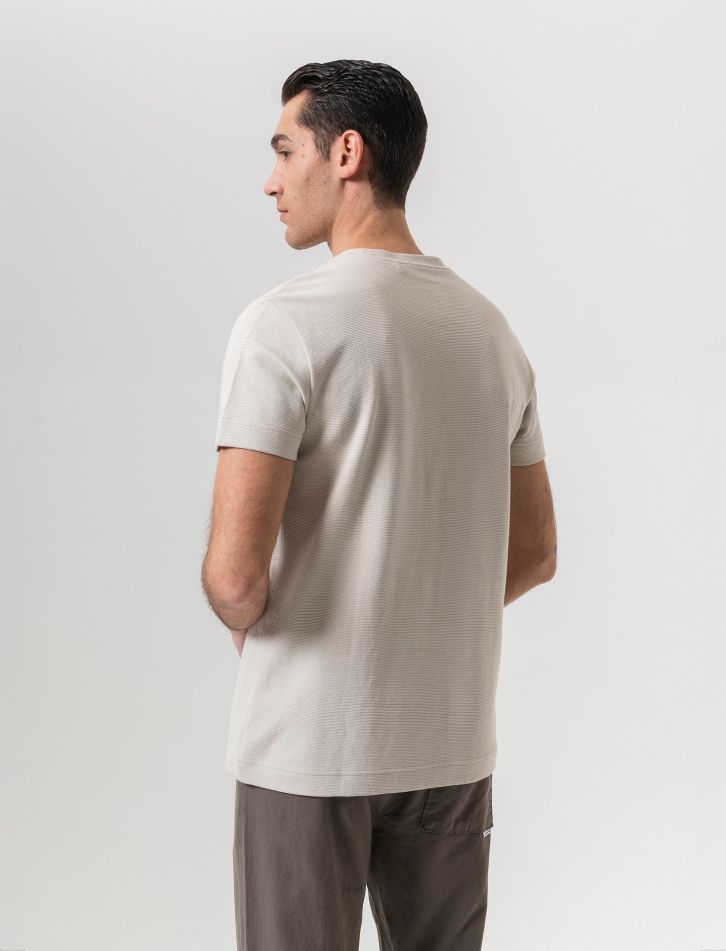 T-shirt struttura ottoman da uomo - Grigio ghiaccio