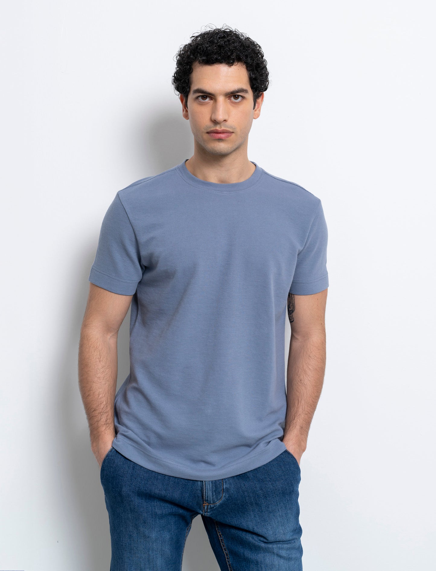 T-shirt struttura ottoman da uomo - CARTA DA ZUCCHERO