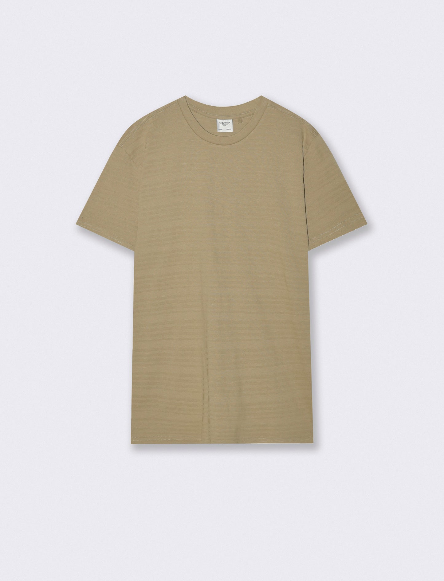 T-shirt girocollo jacquard righe - Verde salvia