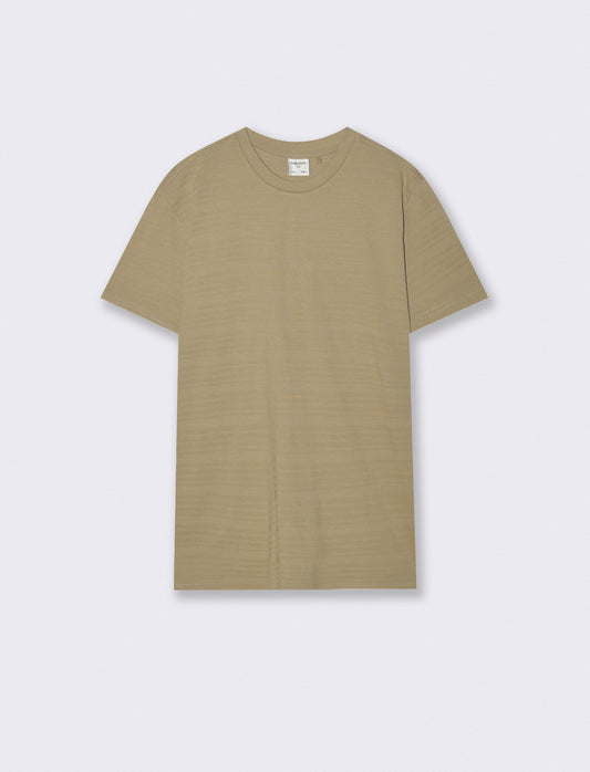 T-shirt girocollo jacquard righe - Verde salvia