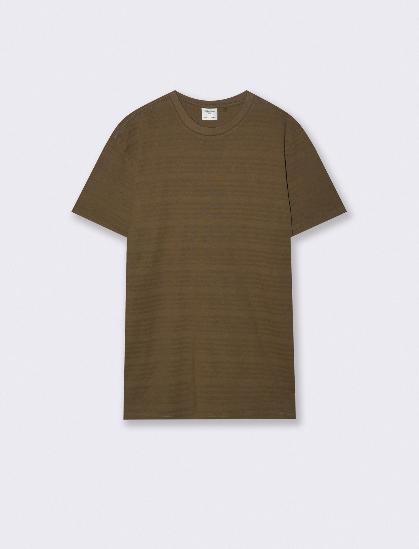 T-shirt jacquard effetto righe da uomo - Verde kaki