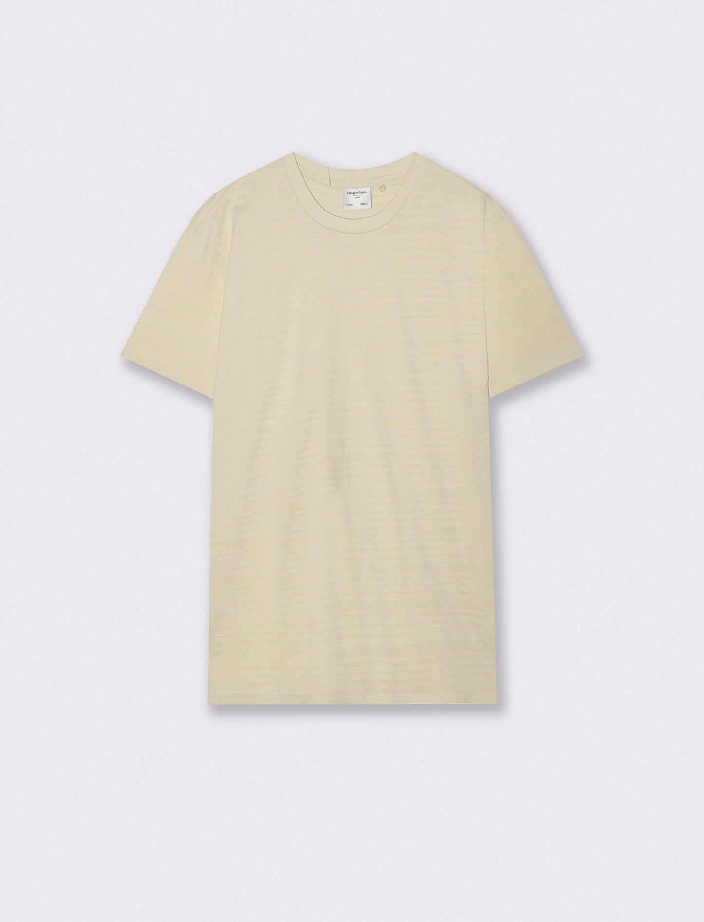 T-shirt girocollo jacquard righe - Beige ecru
