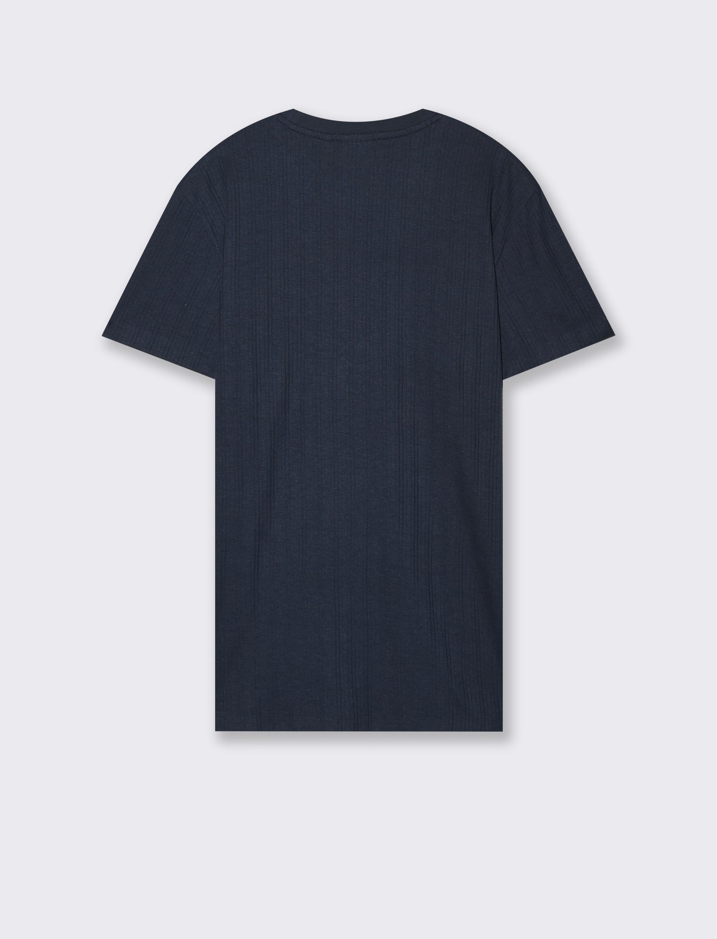 T-shirt a coste effetto maglia da uomo - Blu