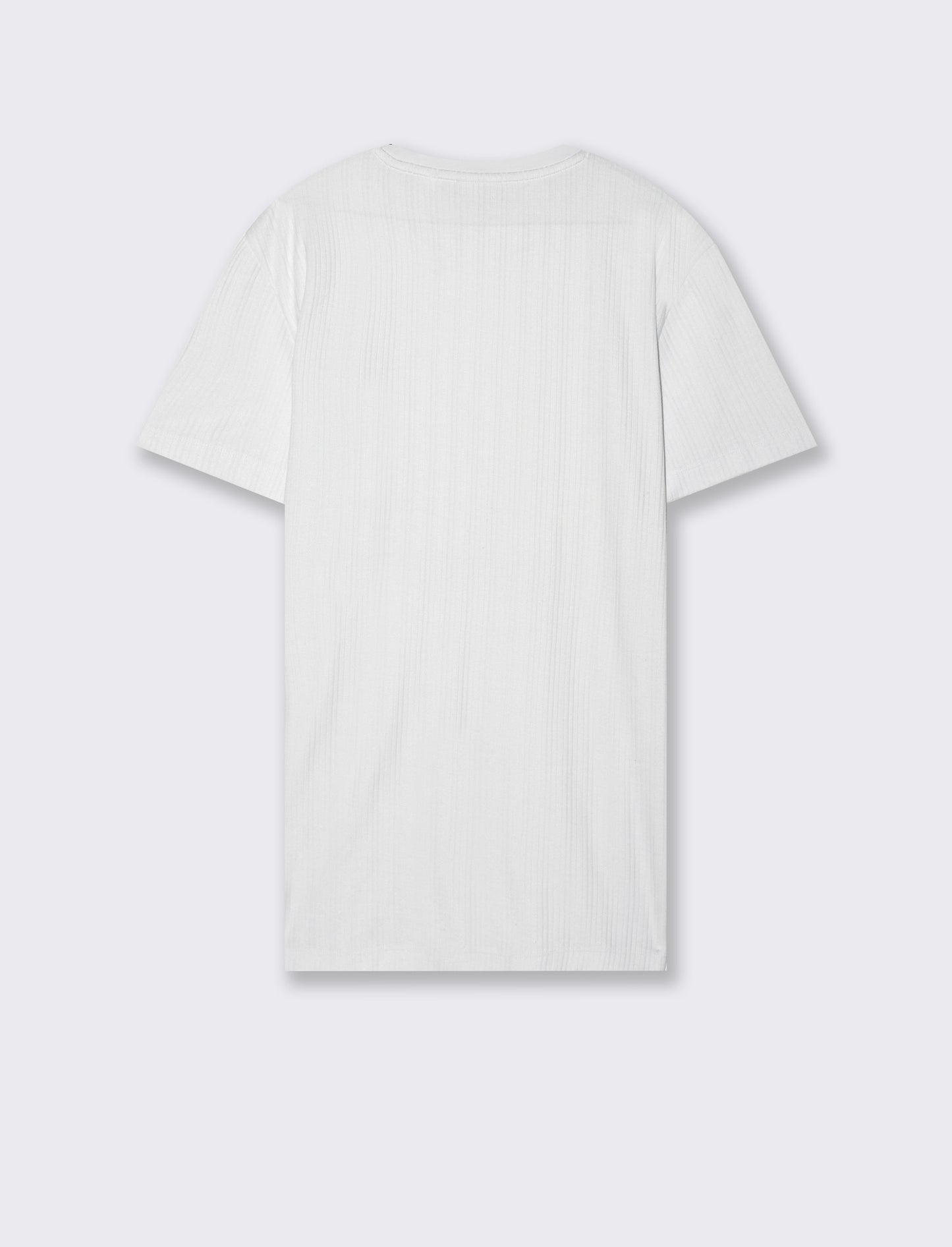 T-shirt a coste effetto maglia da uomo - Bianco