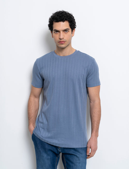 T-shirt a coste effetto maglia da uomo - CARTA DA ZUCCHERO