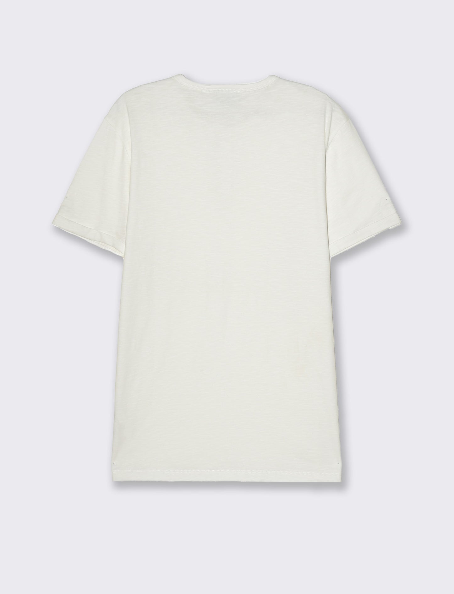 T-shirt in cotone con collo a serafino da uomo - Bianco