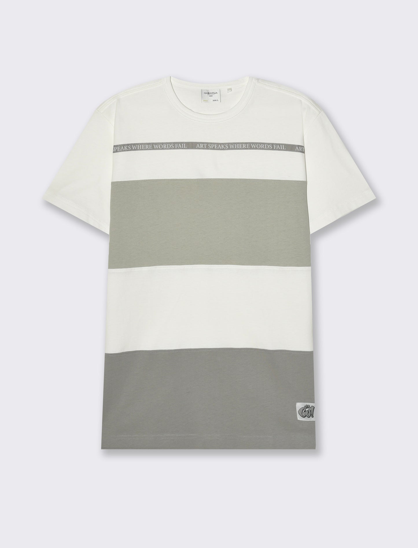 T-shirt a fasce da uomo - Bianco
