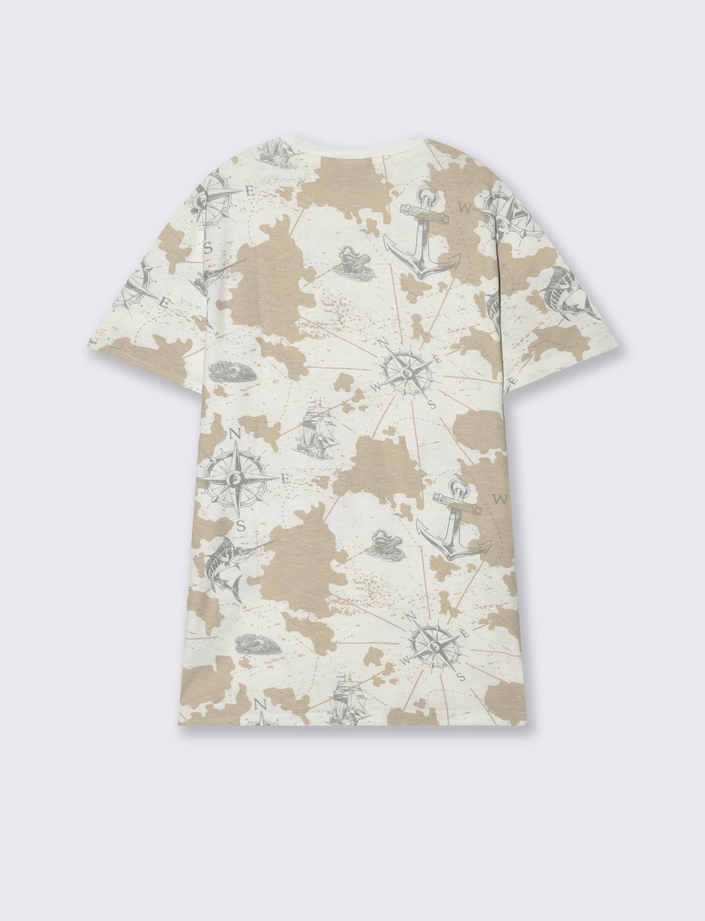 T-shirt in cotone con stampa all over da uomo - Bianco