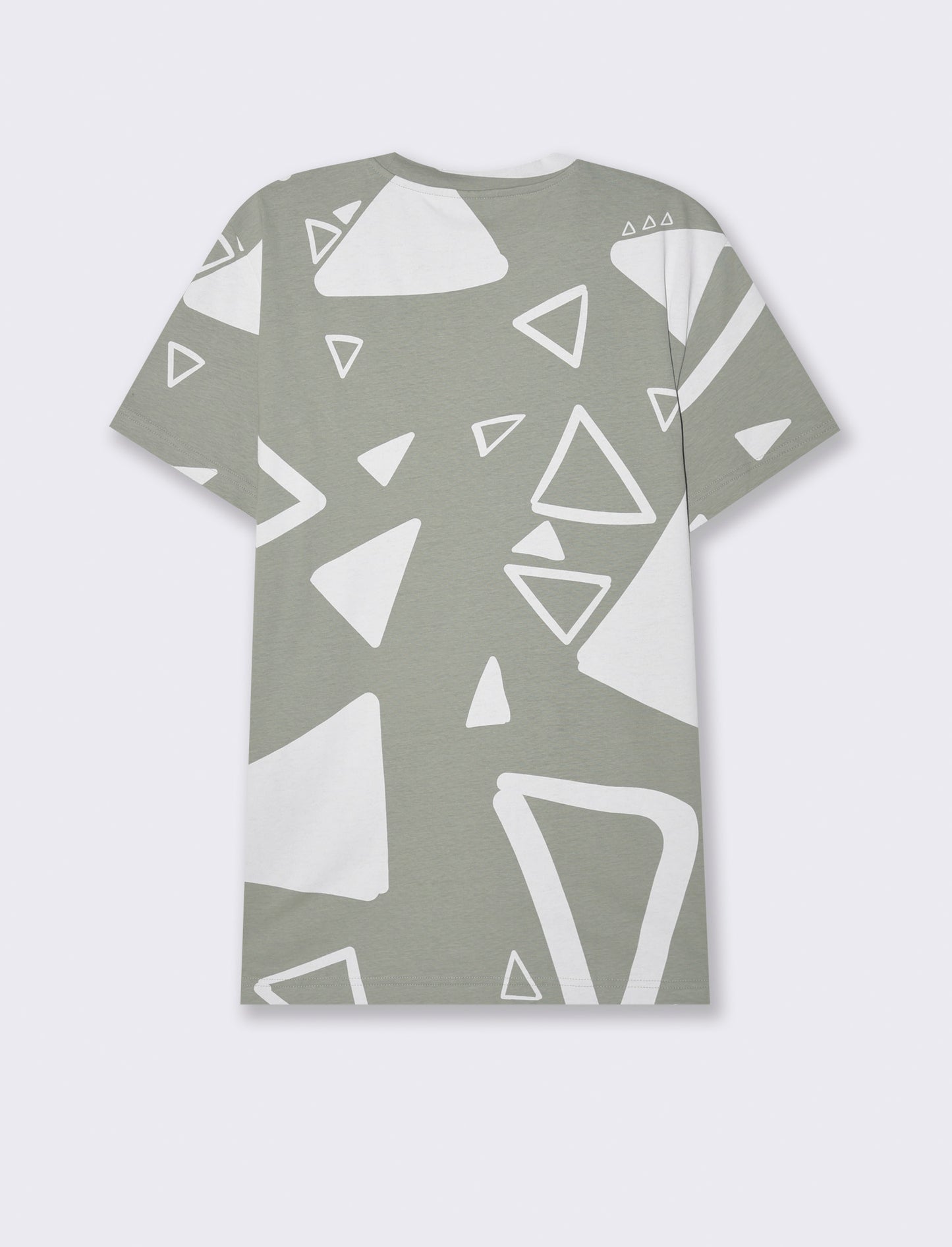 T-shirt in cotone con stampa astratta all over da uomo - Verde