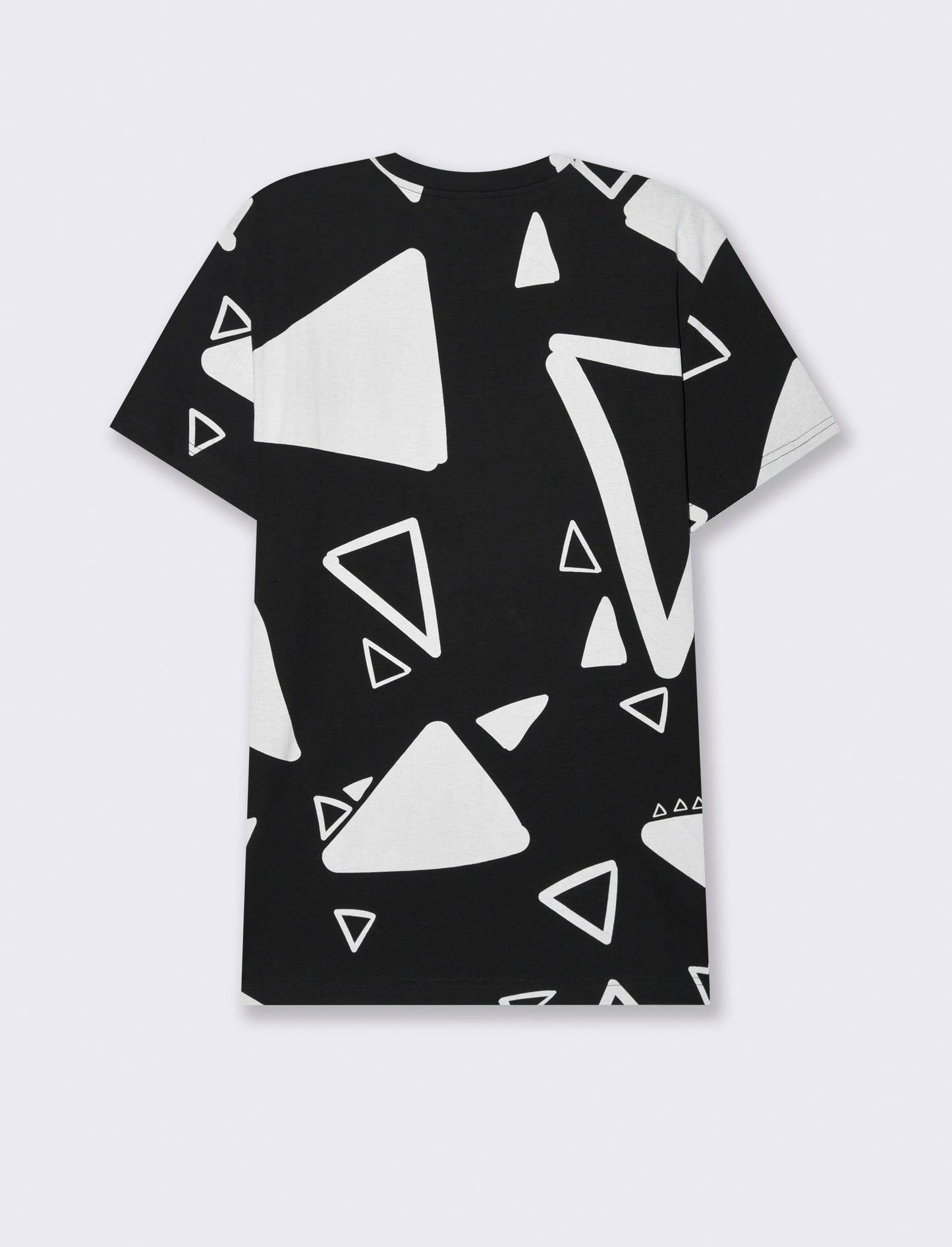 T-shirt in cotone con stampa astratta all over da uomo - Nero