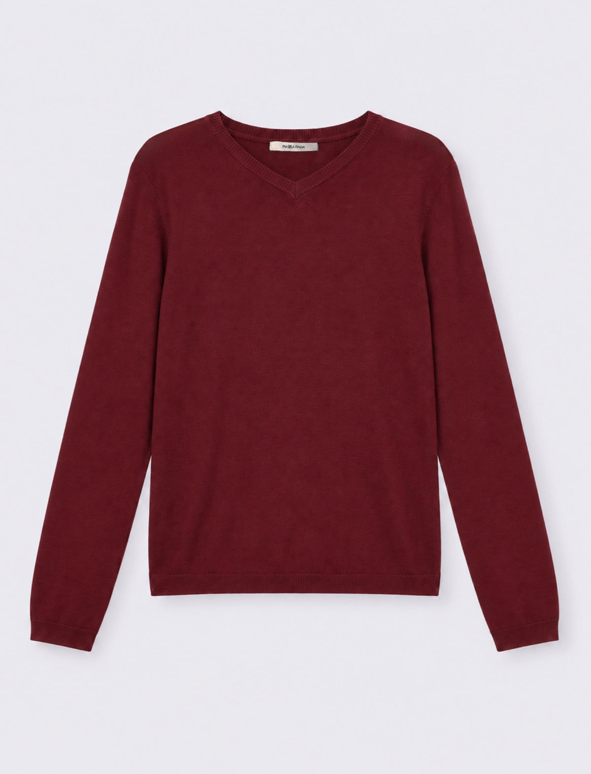 MAGLIA ML SCOLLO V - Rosso rubino