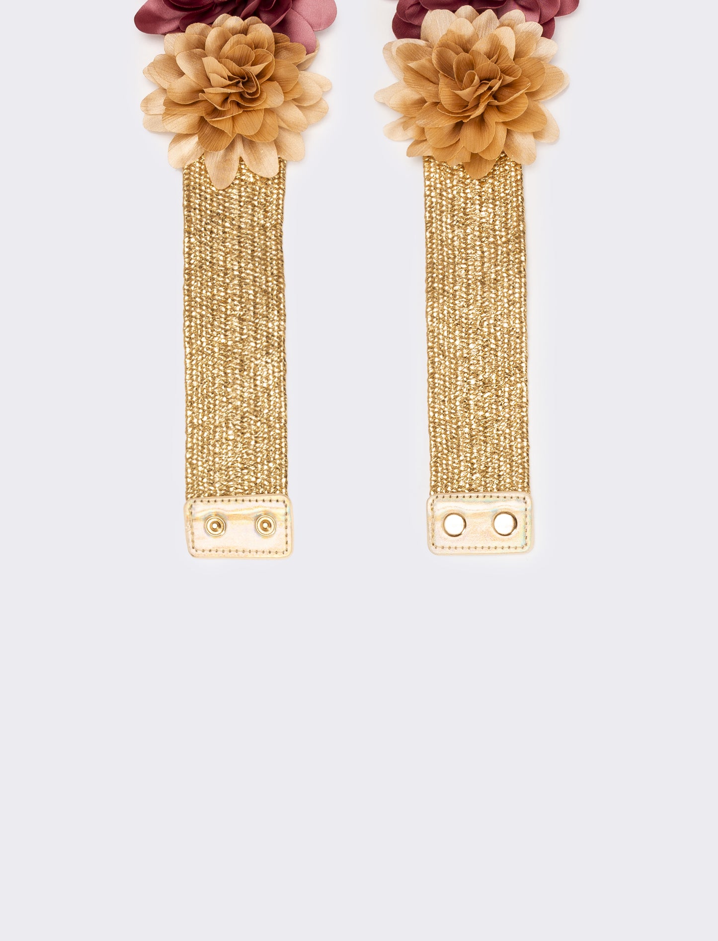 Cintura bambina elastica con fiori - Oro