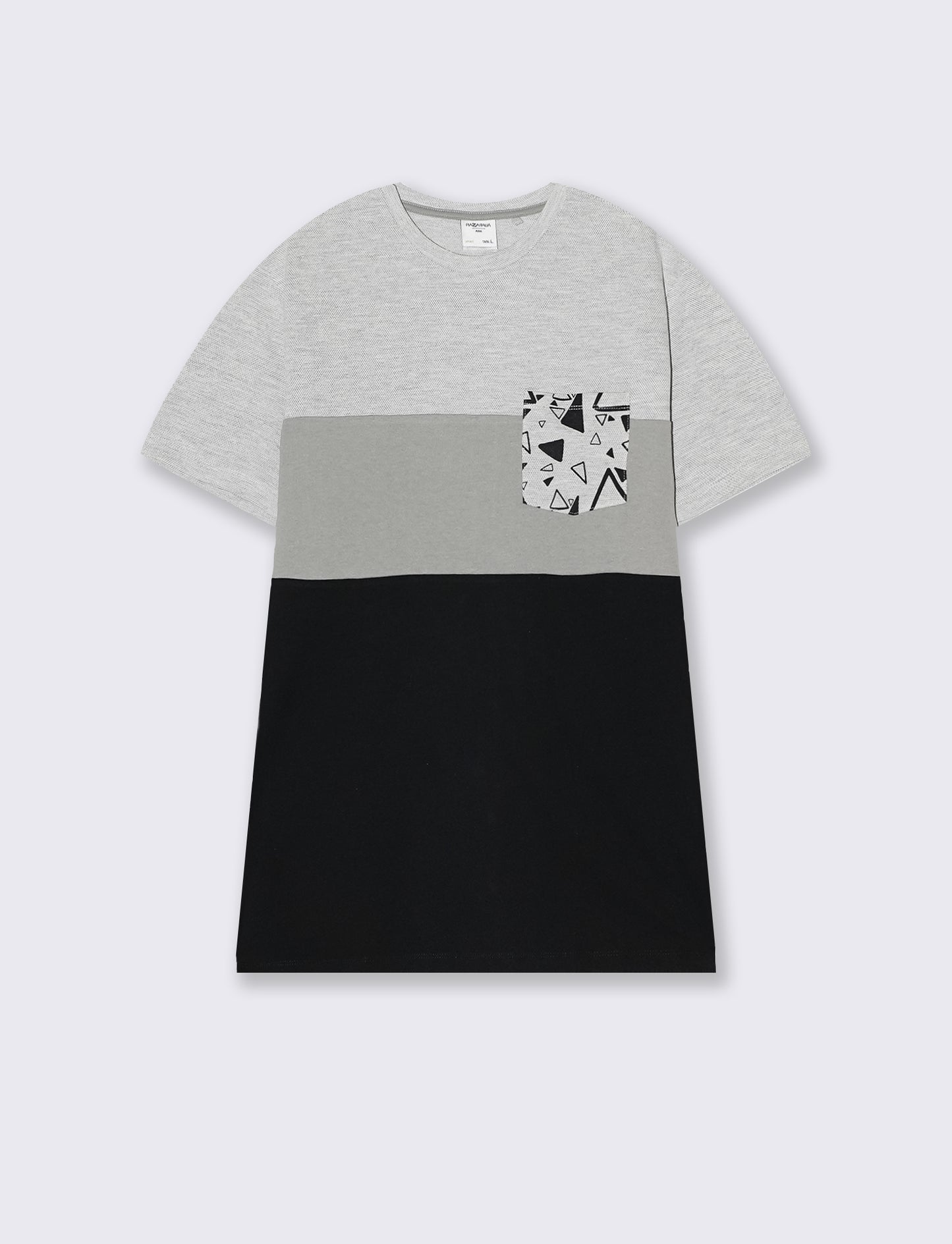 T-shirt con taschino da uomo - Nero