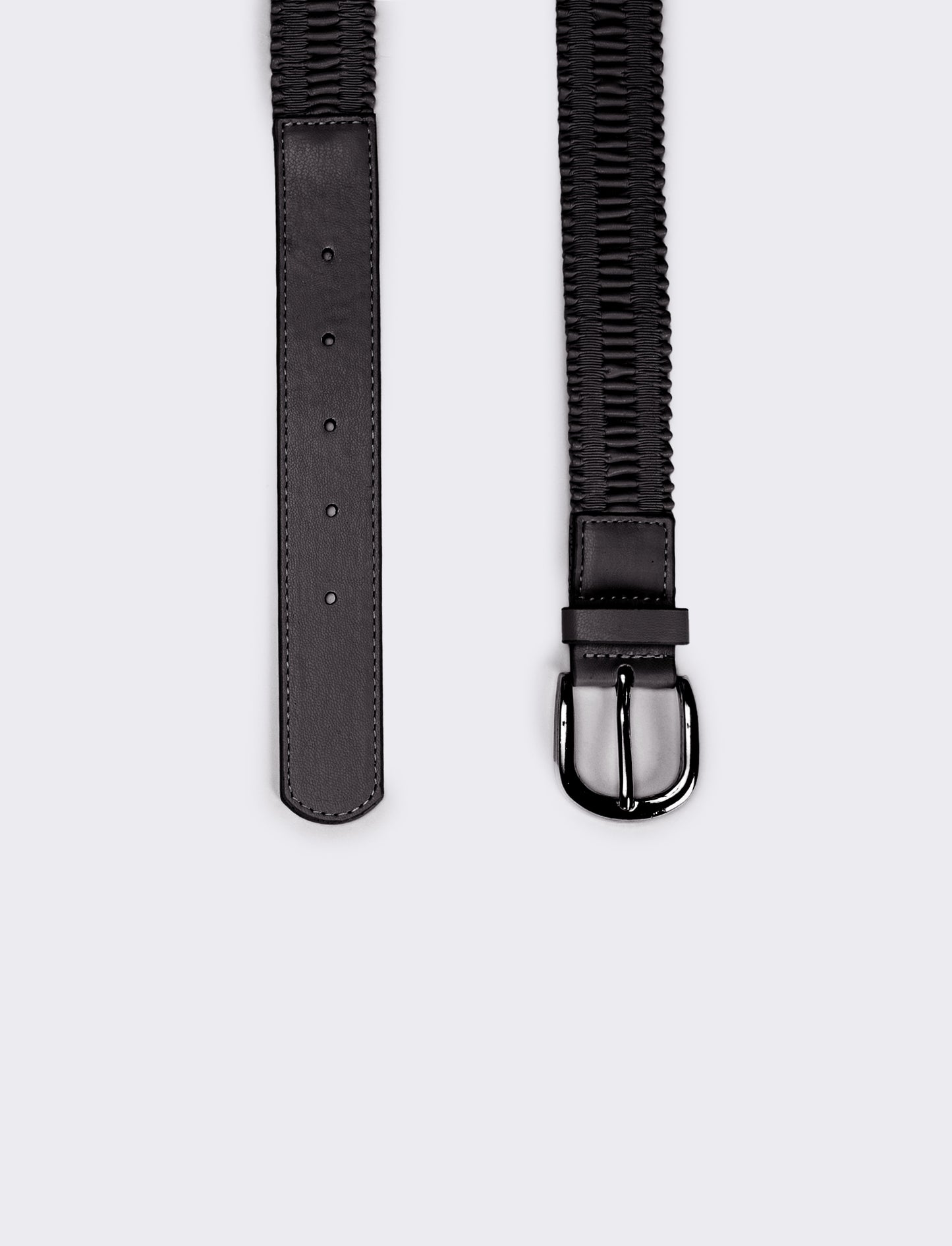 Cintura bambina goffrata - Nero