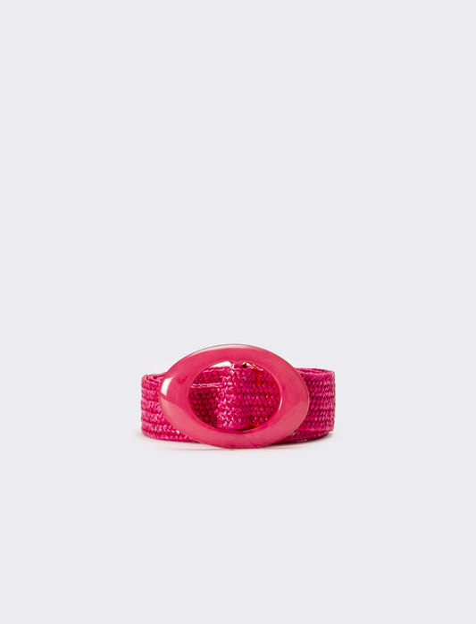 Cintura bambina ovale fibbia - Fuxia