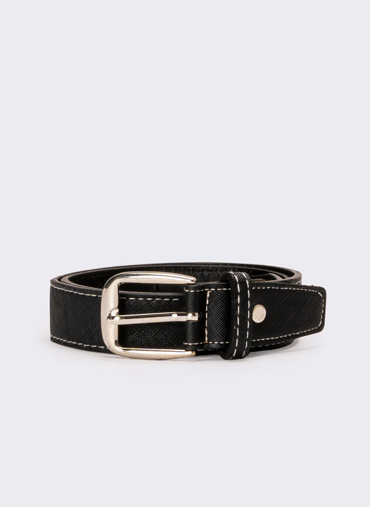 Cintura bambino in saffiano - Blu
