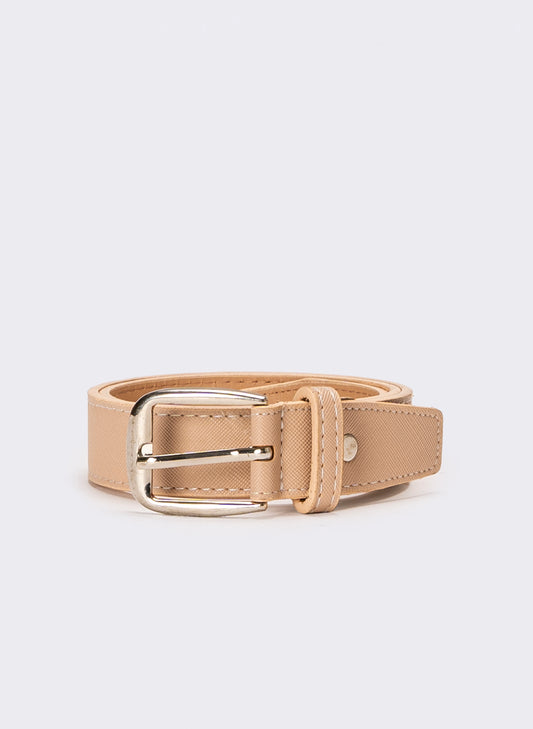 Cintura bambino in saffiano - Marrone