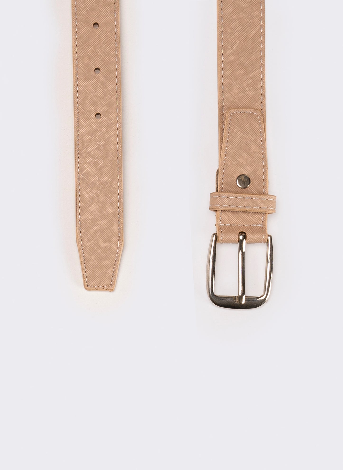 Cintura bambino in saffiano - Marrone