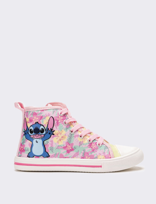 Sneakers a collo alto Stitch ©  da bambina - Rosa