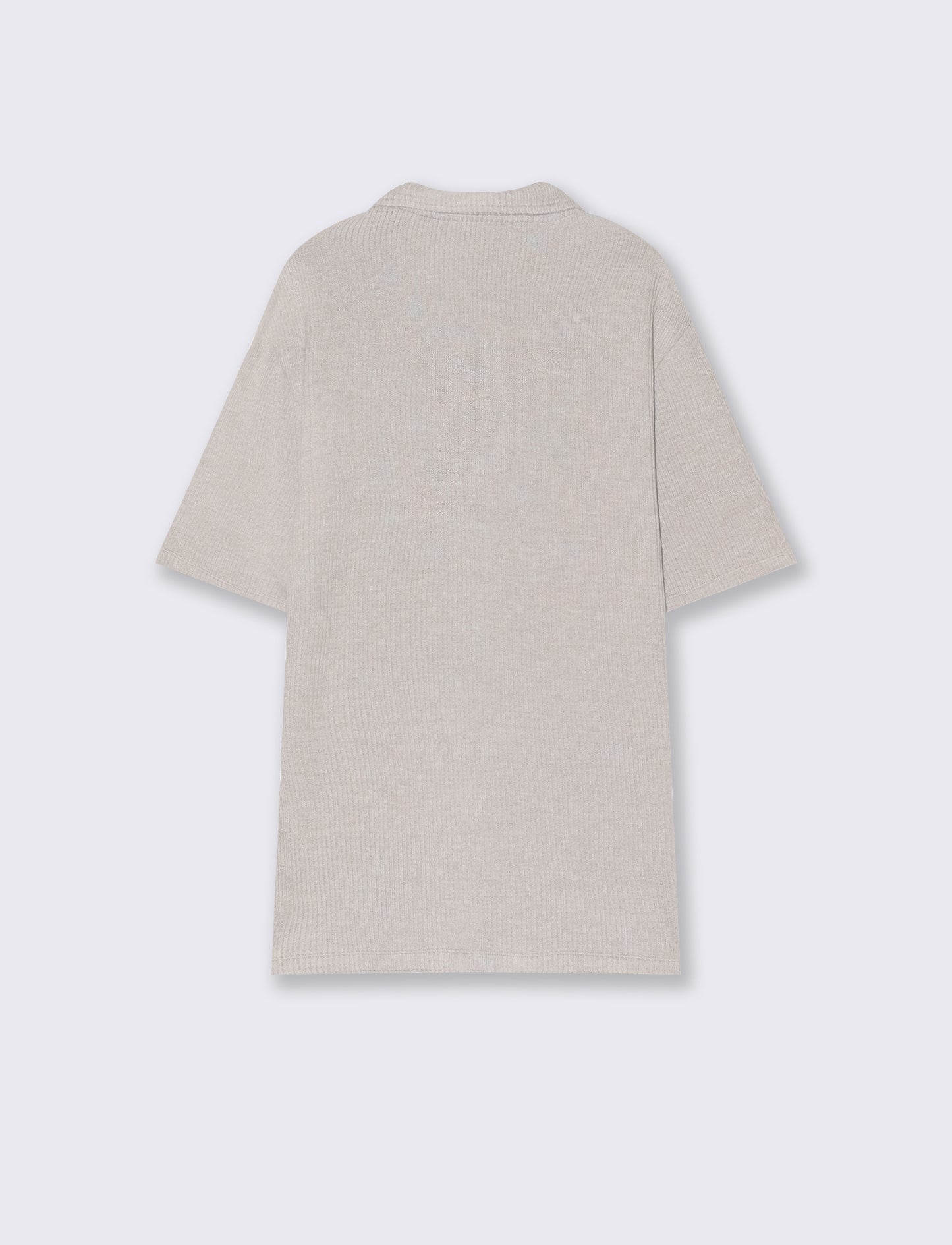 Man's knitted structure polo shirt - Beige