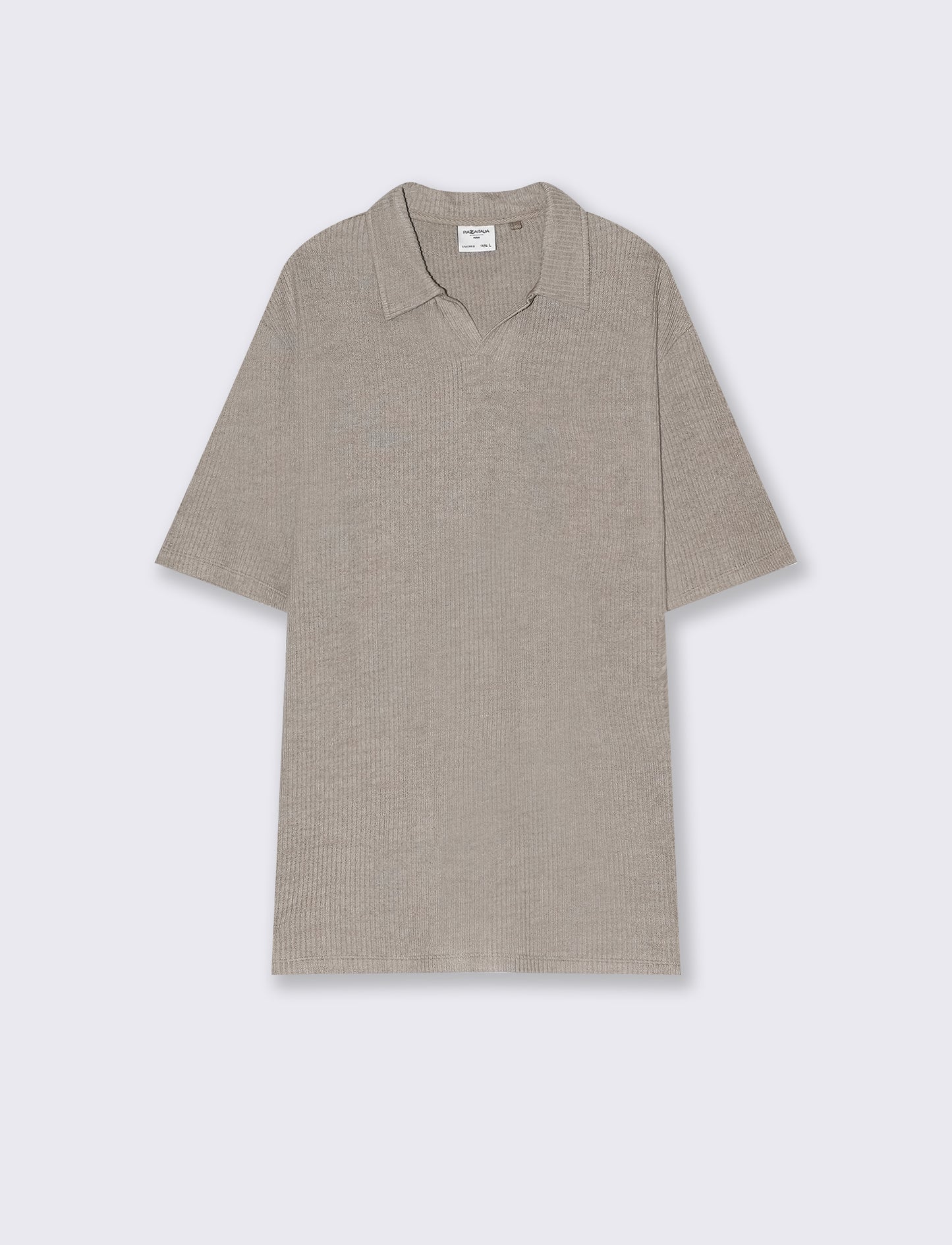 Polo con struttura a maglia da uomo - Verde salvia