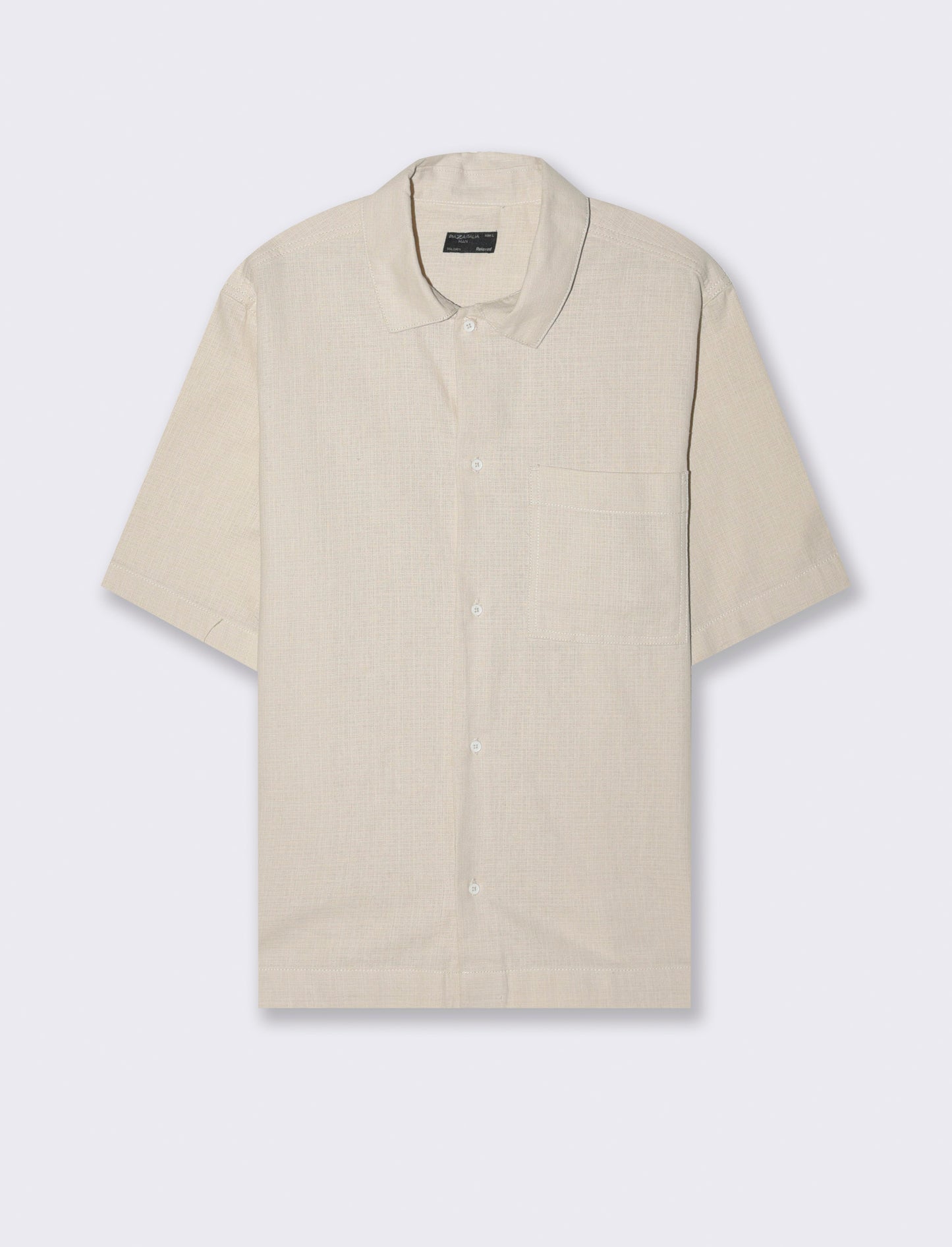 Camicia in tessuto armaturato da uomo - Beige ecru