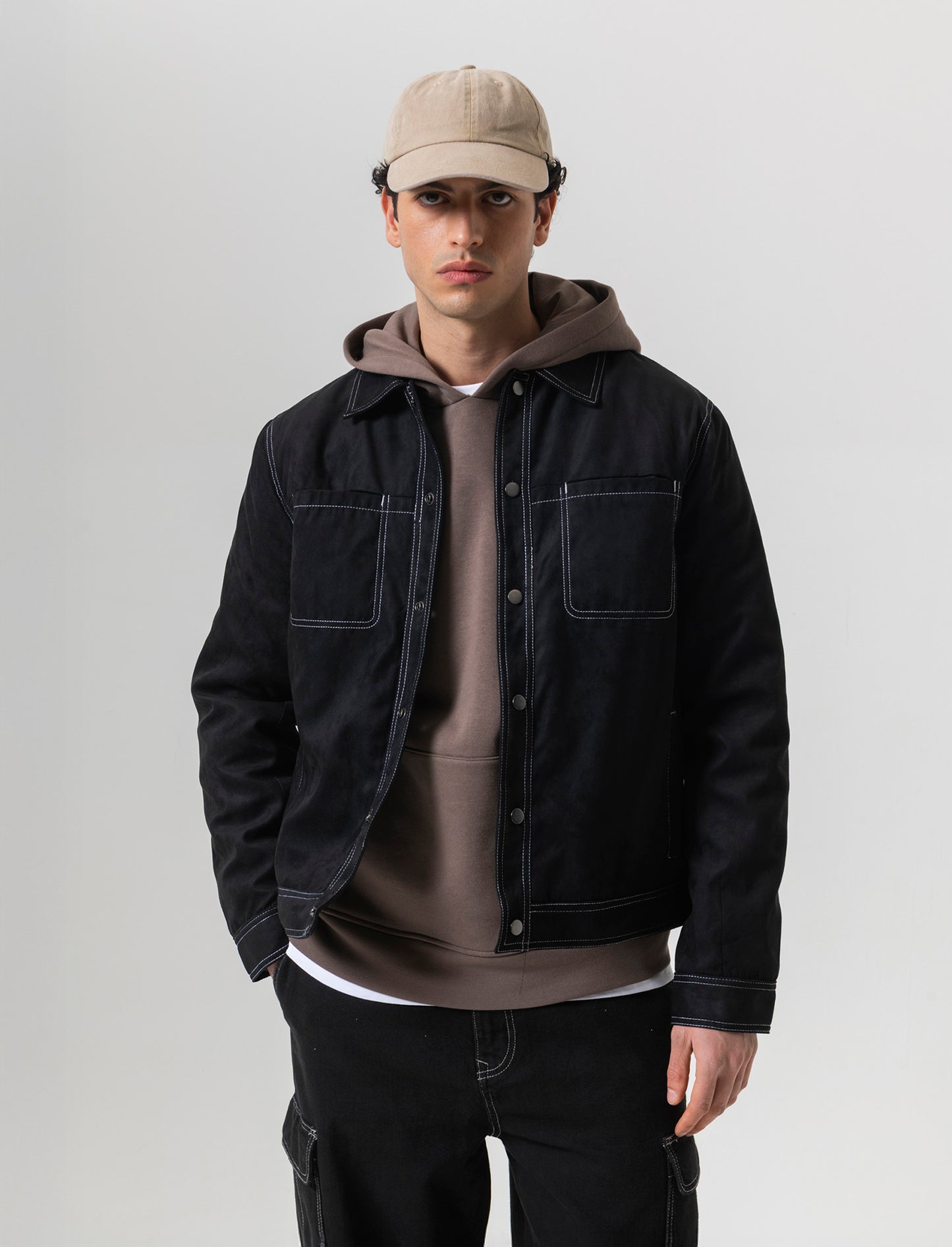 Man's suede effect jacket - Black