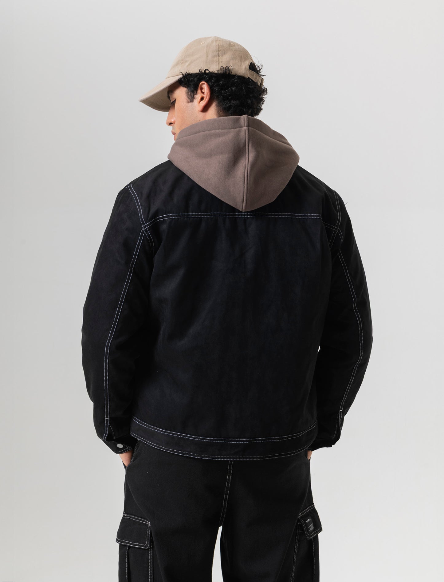 Man's suede effect jacket - Black