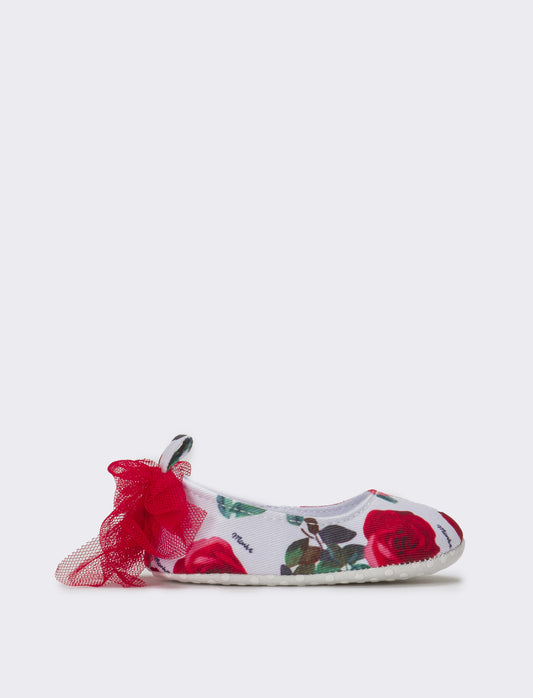 Ballerina con fiocco in tuller da neonata - Rosa