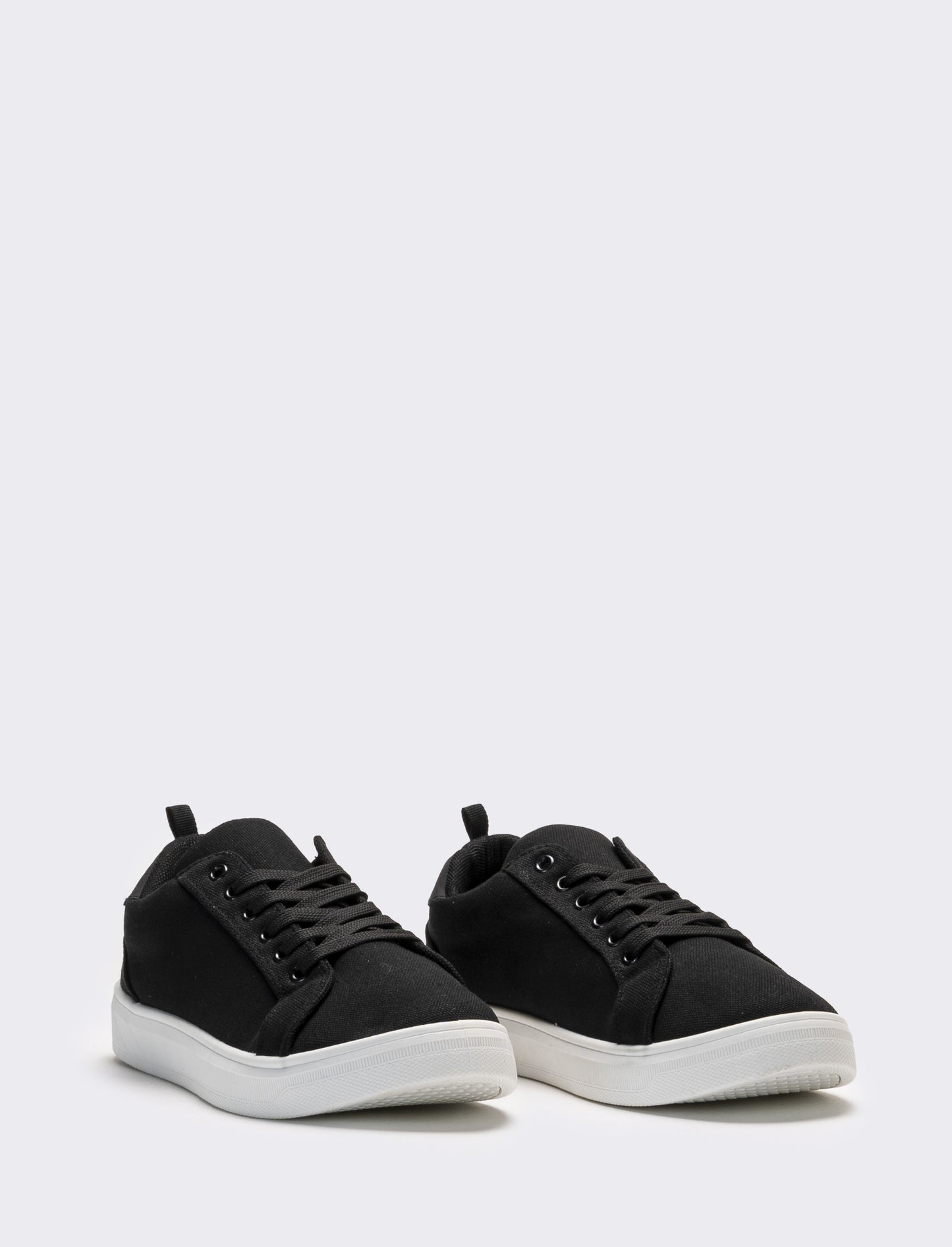 Sneakers da donna in canvas con riporti - Nero