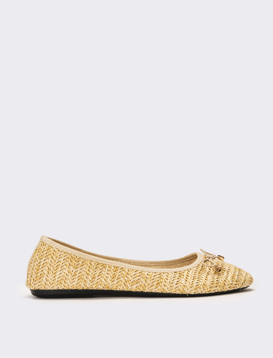 Ballerina da donna in rafia - Beige