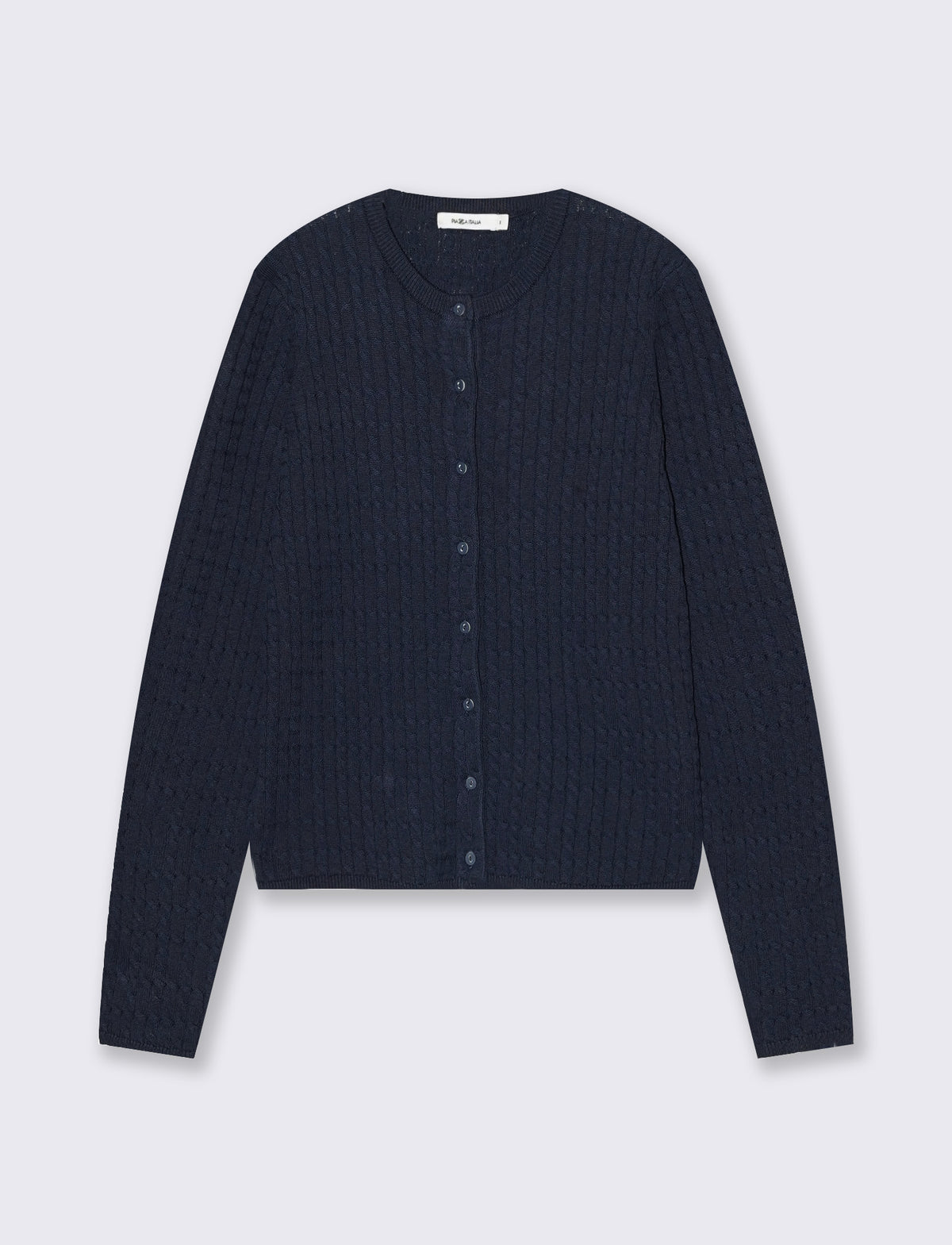MAGLIA ML CARDIGAN TRECCE - Blu