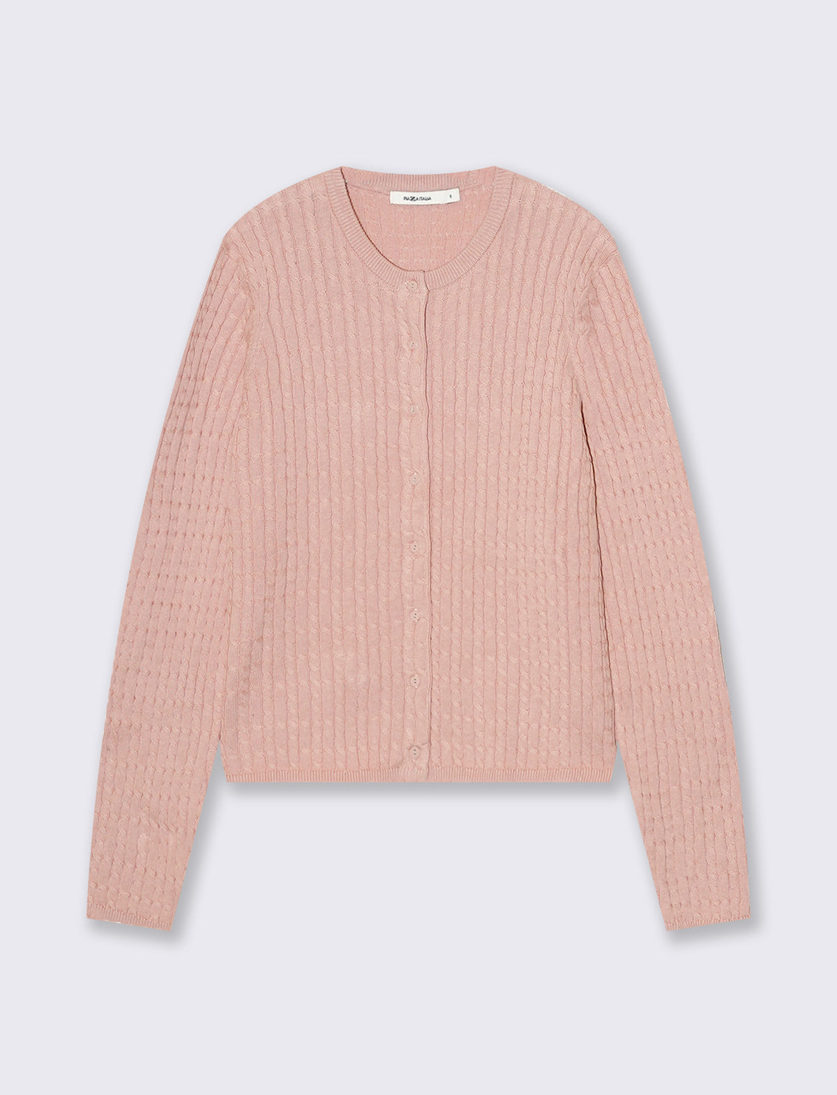 MAGLIA ML CARDIGAN TRECCE - Rosa antico