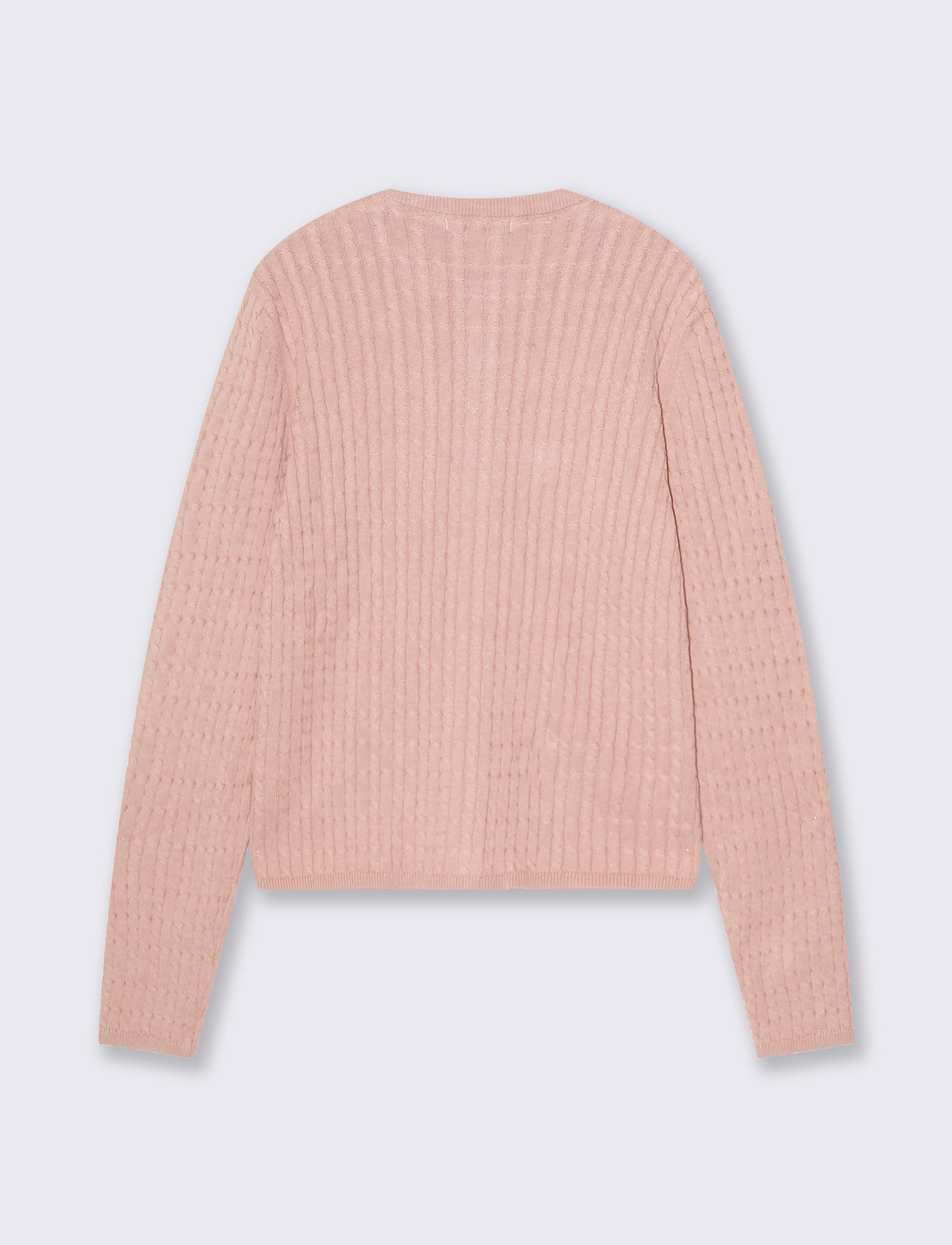 MAGLIA ML CARDIGAN TRECCE - Rosa antico