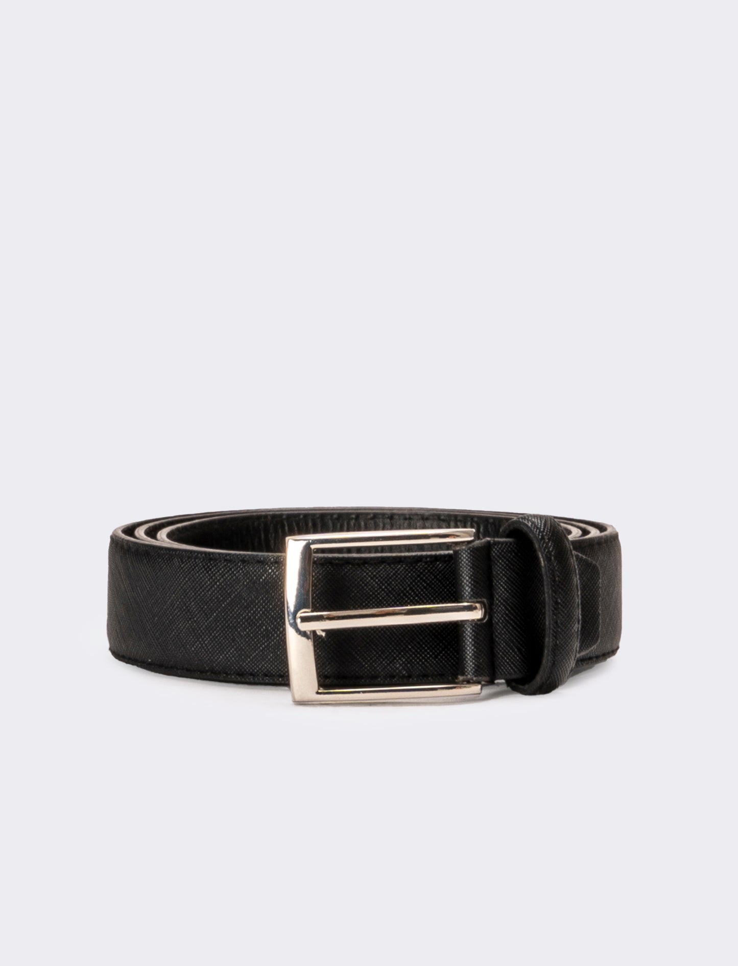 Cintura uomo in saffiano opaco - Nero