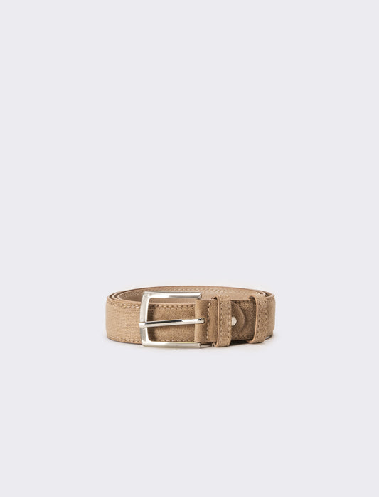 Cintura uomo in dainetto - Beige