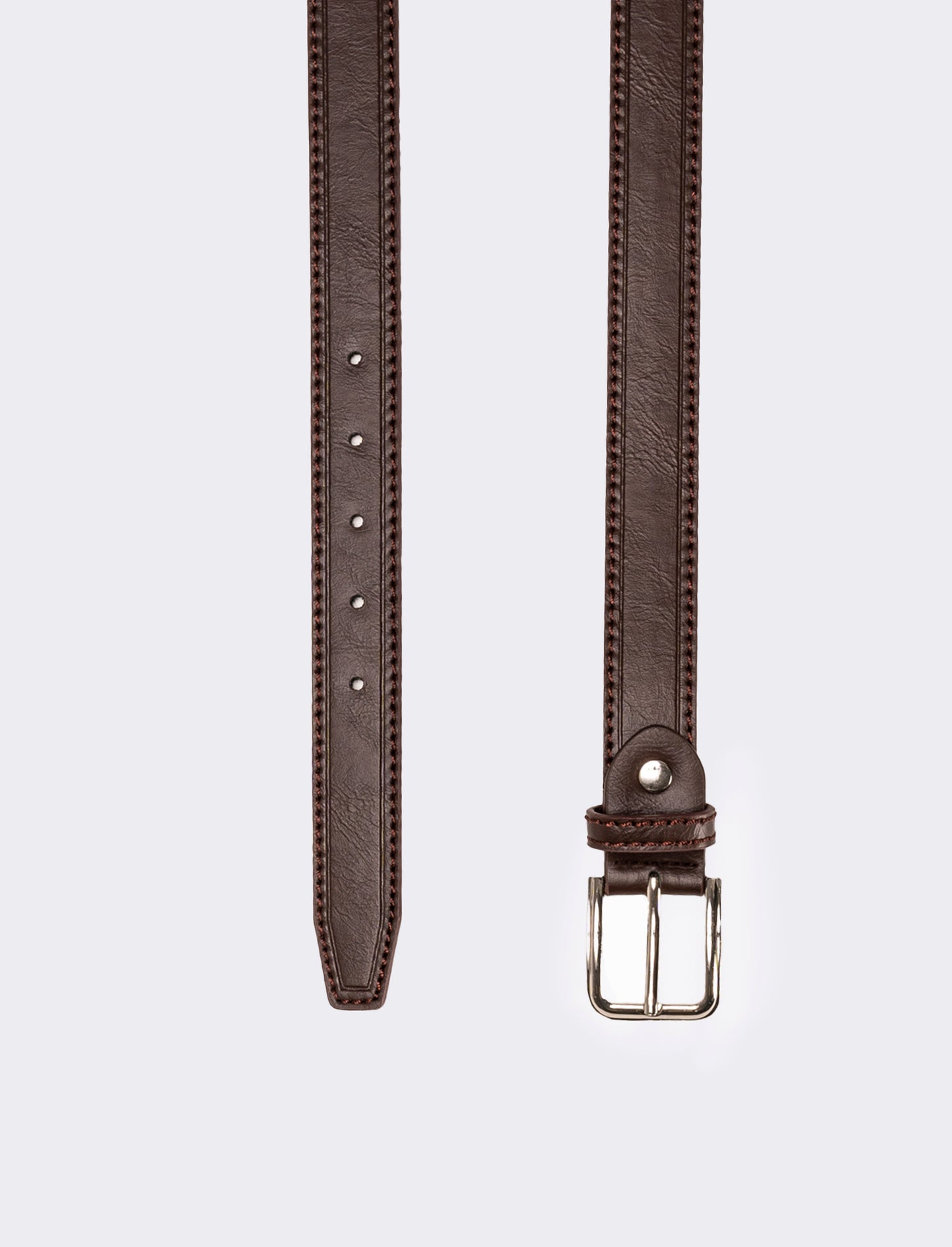 Cintura uomo doppia cucitura - Marrone