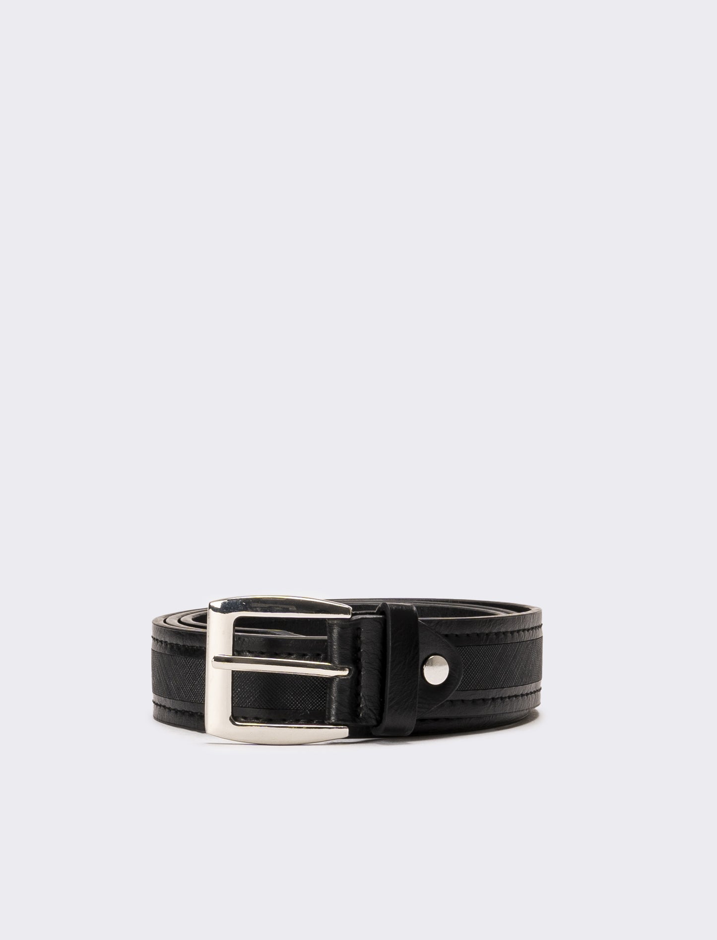 Cintura uomo saffiano e pvc - Nero