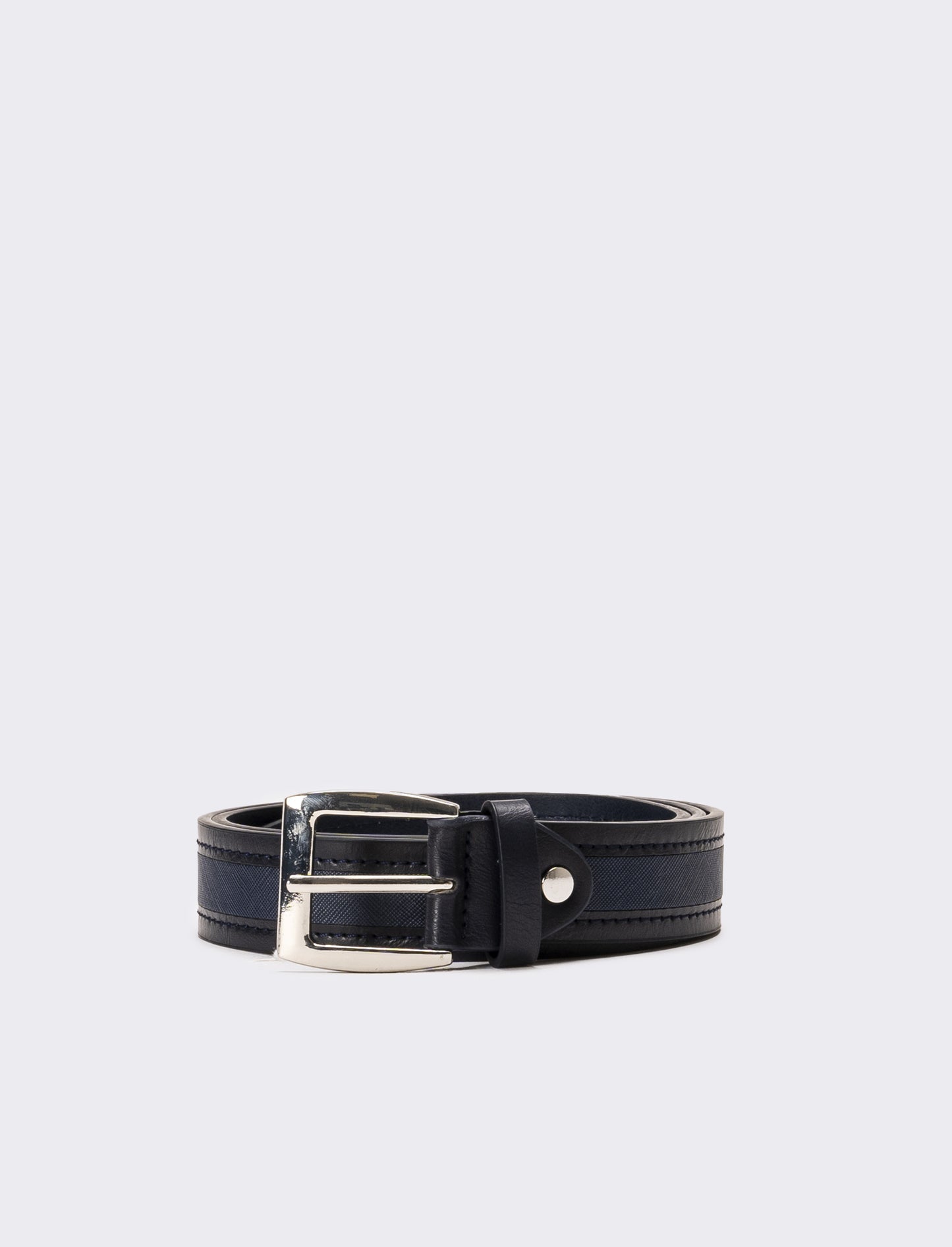 Cintura uomo saffiano e pvc - Blu