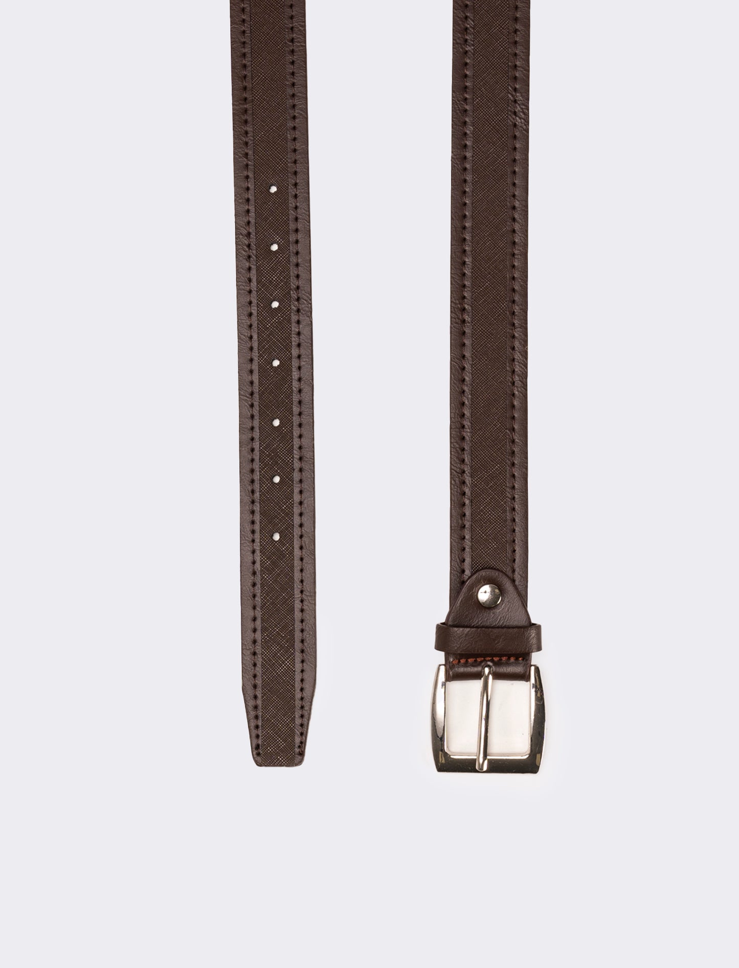 Cintura uomo saffiano e pvc - Marrone