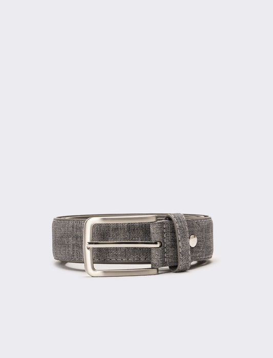 Cintura uomo effetto tessuto - Grigio