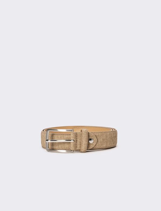 Cintura uomo effetto tessuto - Beige