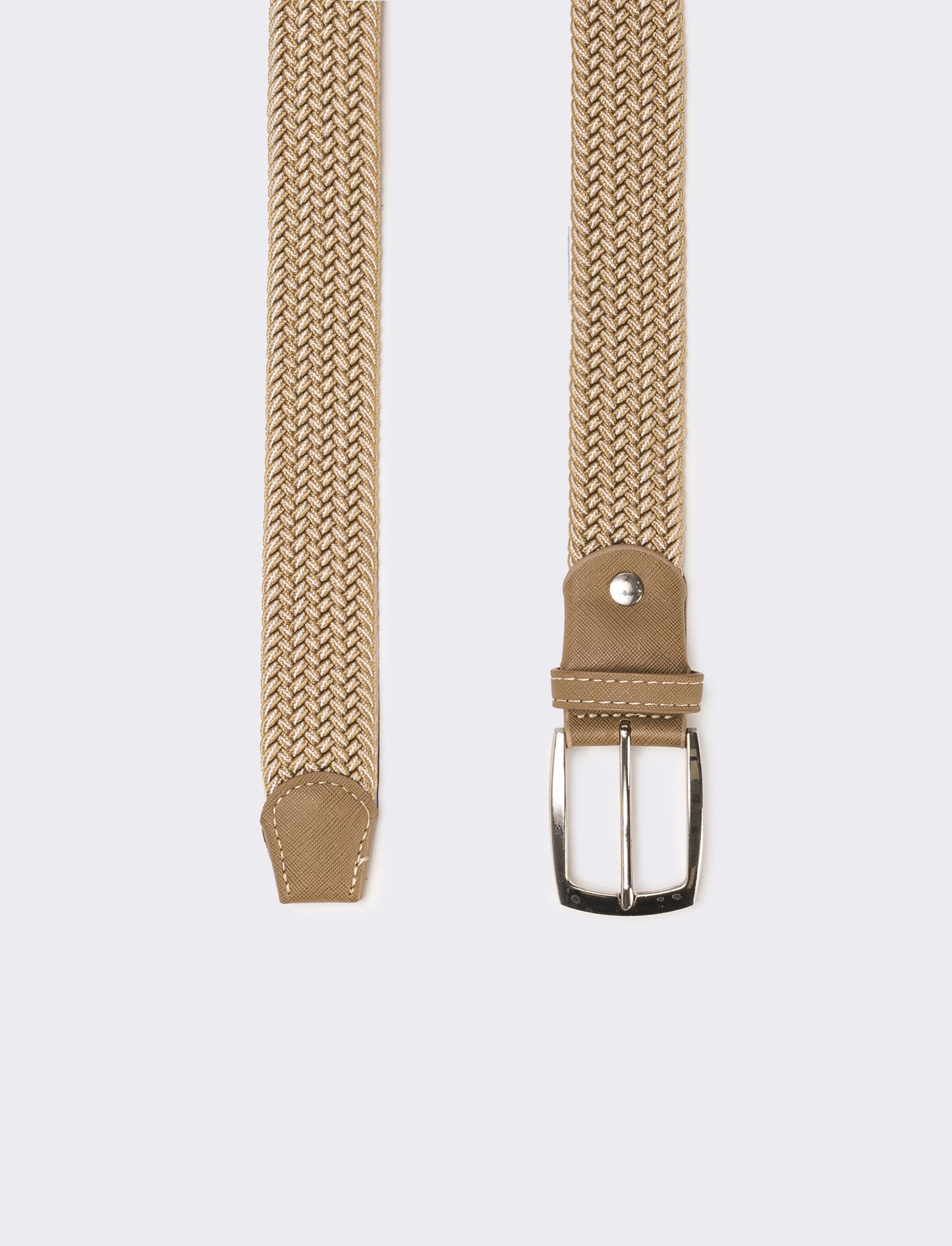 Cintura uomo treccina bicolor - Beige