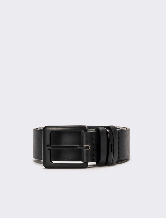 Cintura uomo fibbia smalto - Nero