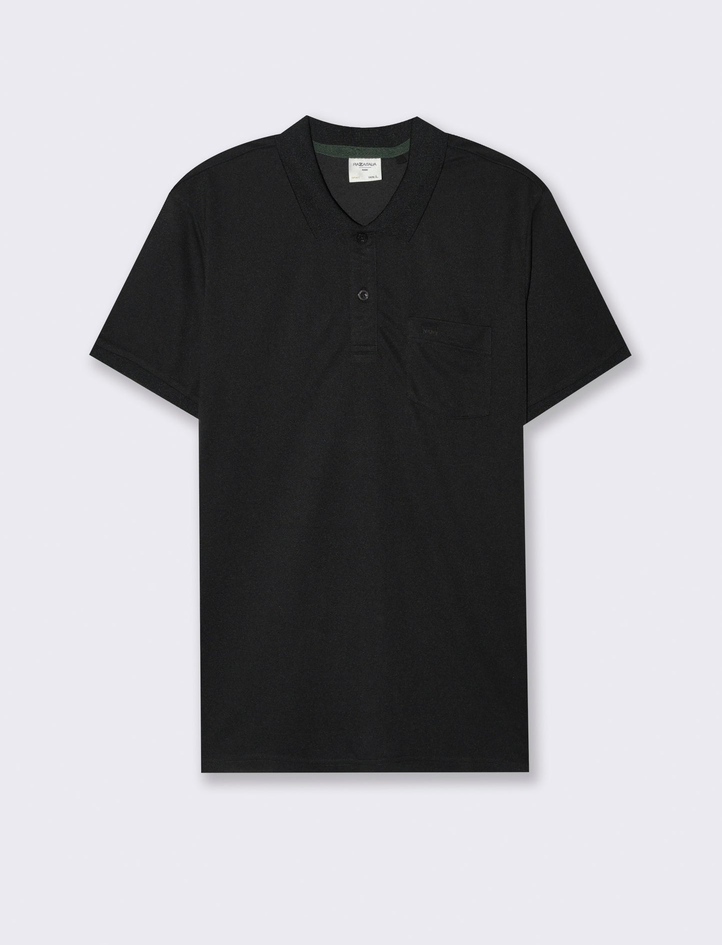 Polo basica con taschino da uomo - Nero