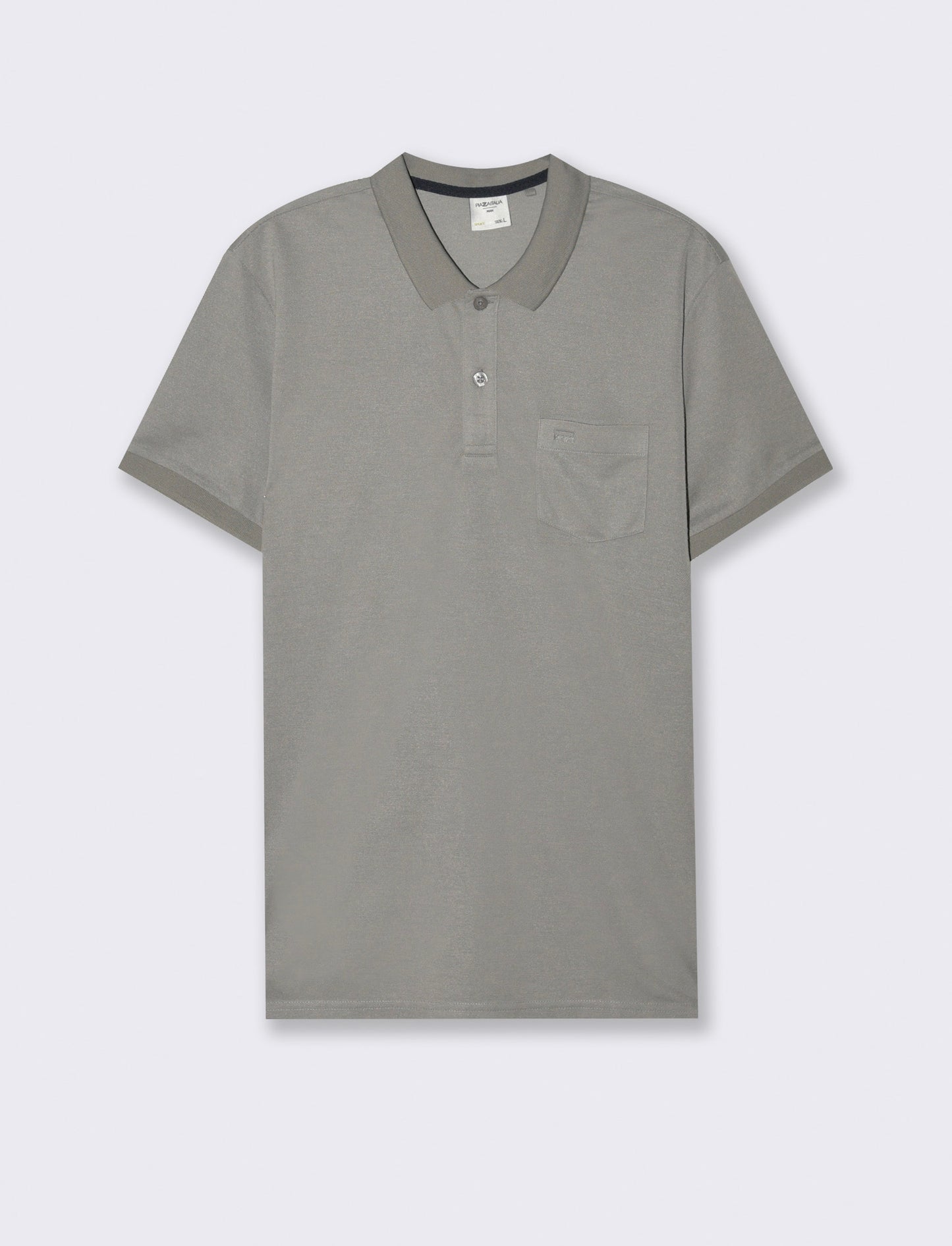 Polo basica con taschino da uomo - Grigio
