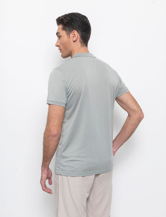 Polo basica con taschino da uomo - Verde